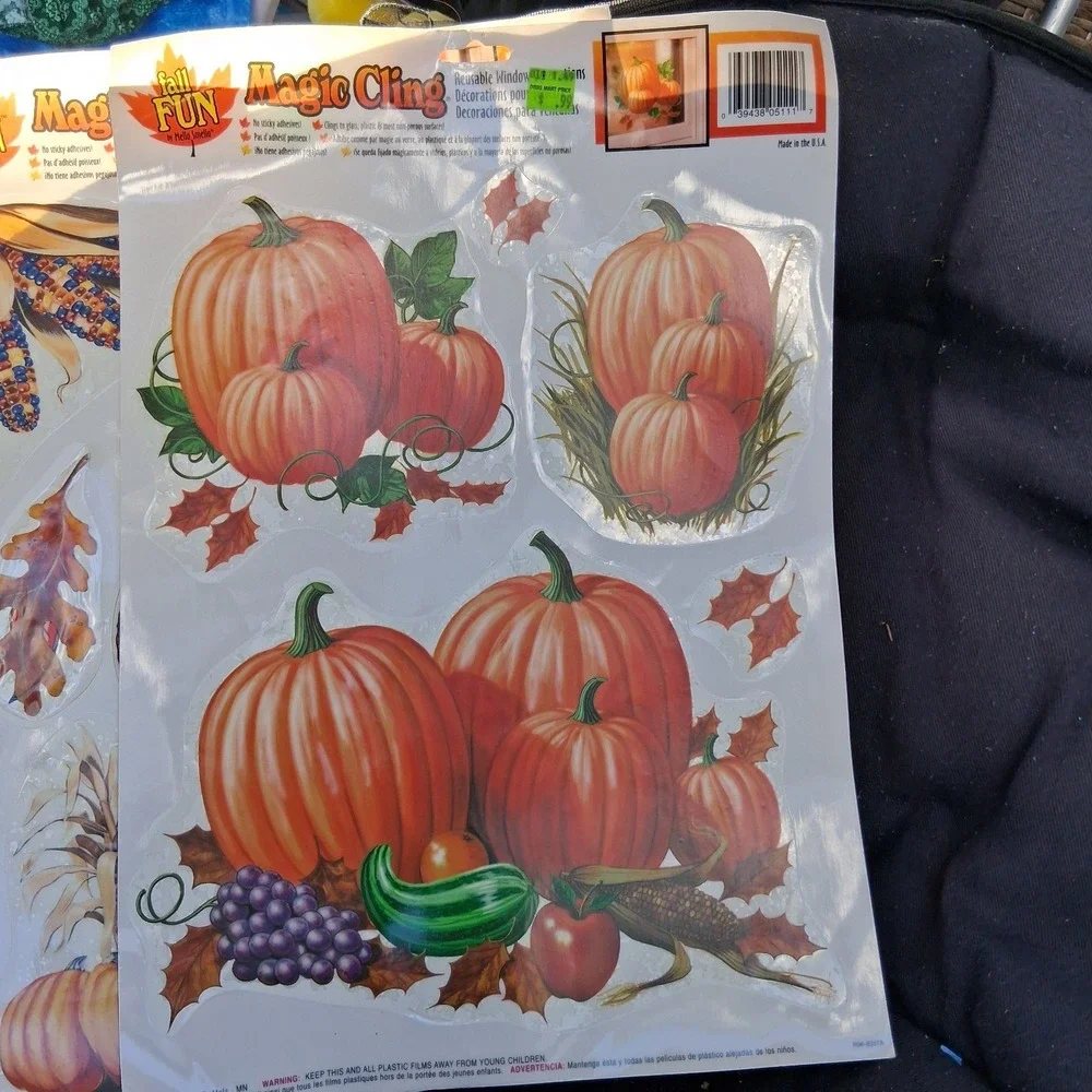 Vintage 90s NOS Fall Harvest Thanksgiving Klingers Mello Smello Magic Window...
